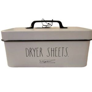 Rae Dunn Dryer Sheets tin/container~NEW-white & black 2022